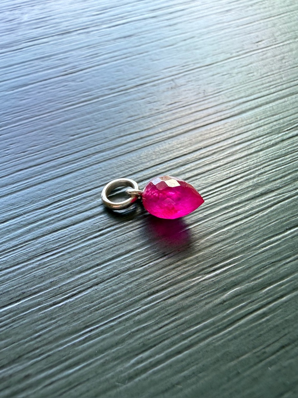 Monica Vinader Fiji Bud Gemstone Pendant Charm Sterling Silver + Pink Quartz